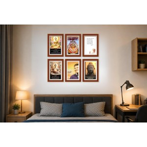 Pack Of 6 Laminated A4 Wall Posters | Spiritual, Motivational & Inspirational Designs | 250 GSM Photo Paper | Water-Resistant | Double-Sided Tape (F38975)