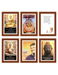 Pack Of 6 Laminated A4 Wall Posters | Spiritual, Motivational & Inspirational Designs | 250 GSM Photo Paper | Water-Resistant | Double-Sided Tape (F38975)