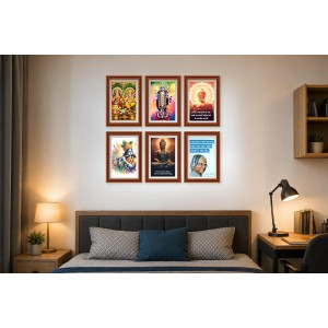 Pack Of 6 Laminated A4 Wall Posters | Spiritual, Motivational & Inspirational Designs | 250 GSM Photo Paper | Water-Resistant | Double-Sided Tape (F39325)