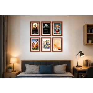 Pack Of 6 Laminated A4 Wall Posters | Spiritual, Motivational & Inspirational Designs | 250 GSM Photo Paper | Water-Resistant | Double-Sided Tape (F39119)