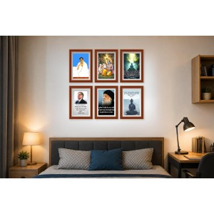 Pack Of 6 Laminated A4 Wall Posters | Spiritual, Motivational & Inspirational Designs | 250 GSM Photo Paper | Water-Resistant | Double-Sided Tape (F39111)