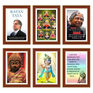 Pack Of 6 Laminated A4 Wall Posters | Spiritual, Motivational & Inspirational Designs | 250 GSM Photo Paper | Water-Resistant | Double-Sided Tape (F38985)