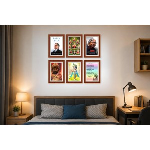 Pack Of 6 Laminated A4 Wall Posters | Spiritual, Motivational & Inspirational Designs | 250 GSM Photo Paper | Water-Resistant | Double-Sided Tape (F38985)