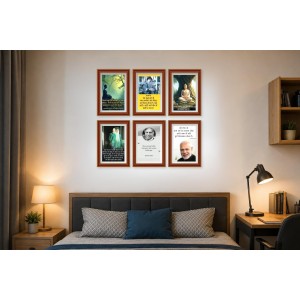 Pack Of 6 Laminated A4 Wall Posters | Spiritual, Motivational & Inspirational Designs | 250 GSM Photo Paper | Water-Resistant | Double-Sided Tape (F39098)