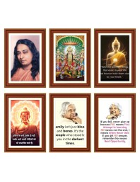 Pack Of 6 Laminated A4 Wall Posters | Spiritual, Motivational & Inspirational Designs | 250 GSM Photo Paper | Water-Resistant | Double-Sided Tape (F39308)