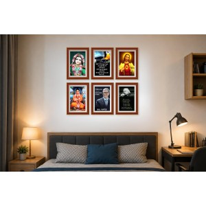 Pack Of 6 Laminated A4 Wall Posters | Spiritual, Motivational & Inspirational Designs | 250 GSM Photo Paper | Water-Resistant | Double-Sided Tape (F39414)