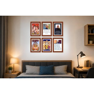 Pack Of 6 Laminated A4 Wall Posters | Spiritual, Motivational & Inspirational Designs | 250 GSM Photo Paper | Water-Resistant | Double-Sided Tape (F39206)