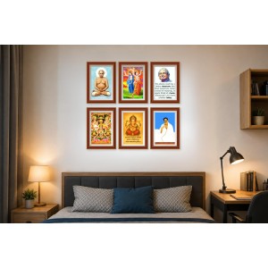 Pack Of 6 Laminated A4 Wall Posters | Spiritual, Motivational & Inspirational Designs | 250 GSM Photo Paper | Water-Resistant | Double-Sided Tape (F39385)