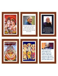 Pack Of 6 Laminated A4 Wall Posters | Spiritual, Motivational & Inspirational Designs | 250 GSM Photo Paper | Water-Resistant | Double-Sided Tape (F39206)