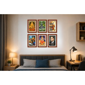 Pack Of 6 Laminated A4 Wall Posters | Spiritual, Motivational & Inspirational Designs | 250 GSM Photo Paper | Water-Resistant | Double-Sided Tape (F39236)