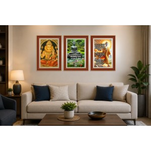 Pack Of 6 Laminated A4 Wall Posters | Spiritual, Motivational & Inspirational Designs | 250 GSM Photo Paper | Water-Resistant | Double-Sided Tape (F39236)