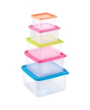 Hitech Joyo Fresia Container 5 Pcs Set (1,2,3,4,5) TR PL Shrink+Multi Colour