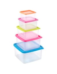 Hitech Joyo Fresia Container 5 Pcs Set (1,2,3,4,5) TR PL Shrink+Multi Colour