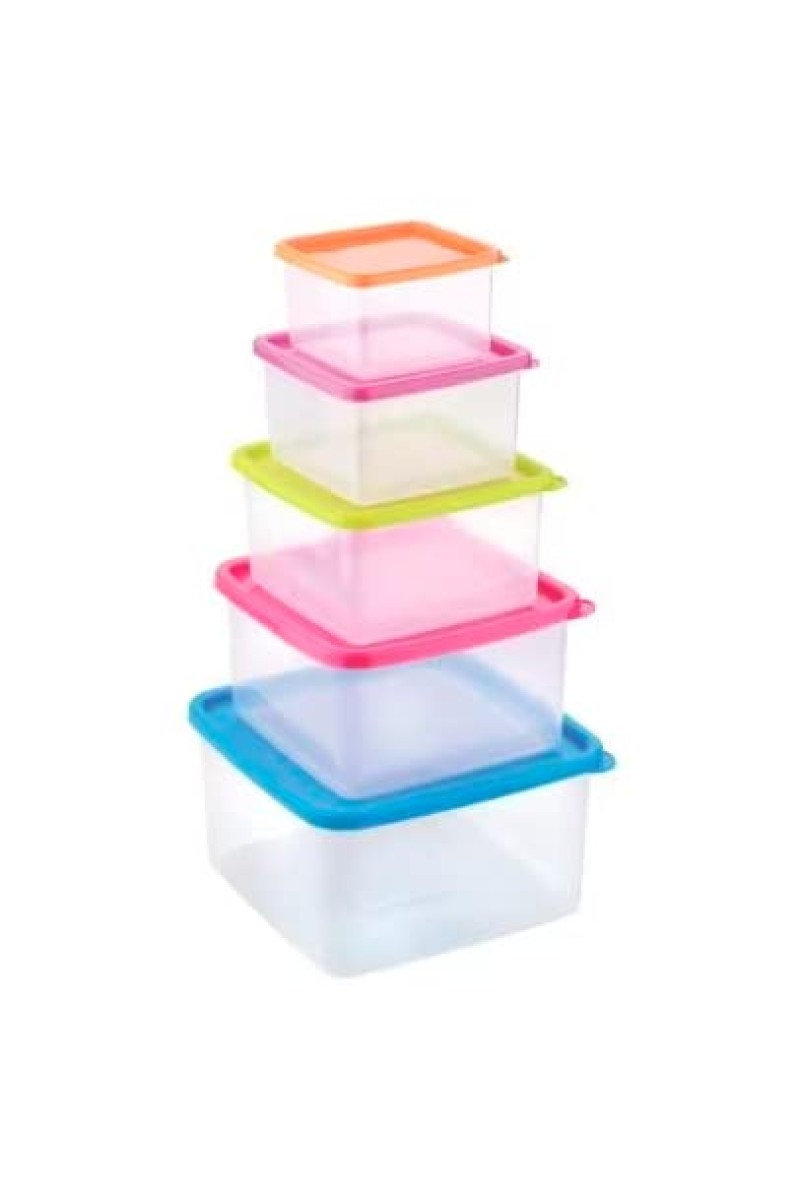 Hitech Joyo Fresia Container 5 Pcs Set (1,2,3,4,5) TR PL Shrink+Multi Colour