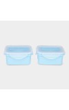 Hitech Sales 450ml Plastic Container Set of 2 – Light Blue Airtight Storage Boxes for Kitchen & Pantry