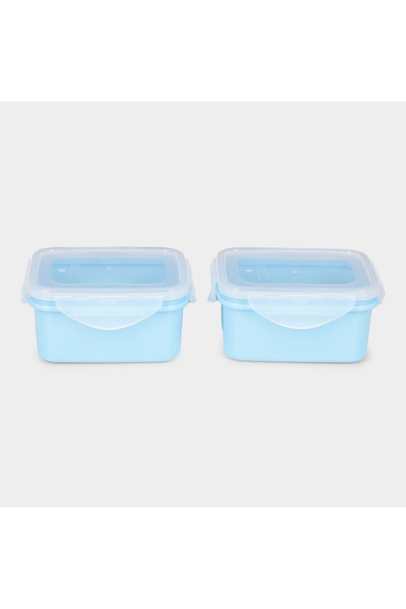 Hitech Sales 450ml Plastic Container Set of 2 – Light Blue Airtight Storage Boxes for Kitchen & Pantry