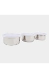 300ml Stainless Steel Container Set of 3, 4 X 2 inch (Pack of 3)