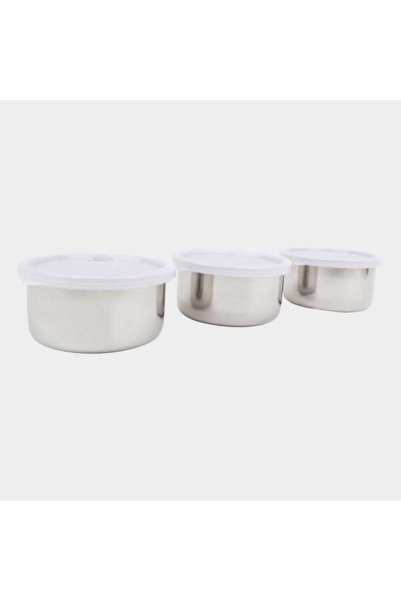 300ml Stainless Steel Container Set of 3, 4 X 2 inch (Pack of 3)