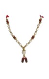 Hitech Sales Artificial Pearl and Bead Decorative Floral Garland Mala for Pooja, Mandir, Home Décor, and Festivals | Multicolor Design with Pendant Hanging (Small, 22 cm)