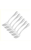 Hitech Sales Stainless Steel Set of 4 19cm Long 100% Food Grade NonToxic AntiRust Dishwasher Safe Premium Forks for Soup Icecream Dessert Tableware Tea Dinner Home Kitchen Daily Multipurpose Use