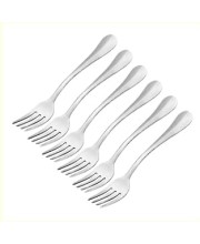 Hitech Sales Stainless Steel Set of 4 19cm Long 100% Food Grade NonToxic AntiRust Dishwasher Safe Premium Forks for Soup Icecream Dessert Tableware Tea Dinner Home Kitchen Daily Multipurpose Use