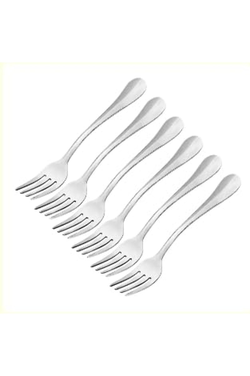 Hitech Sales Stainless Steel Set of 4 19cm Long 100% Food Grade NonToxic AntiRust Dishwasher Safe Premium Forks for Soup Icecream Dessert Tableware Tea Dinner Home Kitchen Daily Multipurpose Use