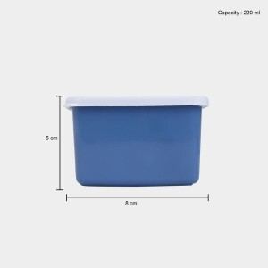 Hitech Sales 220ml Plastic Container Set of 4 – BPA-Free, Durable Food Storage Boxes with Lids – Stackable – Blue