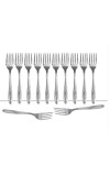 Hitech Sales Stainless Steel Set of 12,16 cm Long, 100% Food Grade NonToxic AntiRust Dishwasher Safe Designed Forks for Dessert Tea Dinner Home Kitchen Luxury Dinning Tableware Daily Use