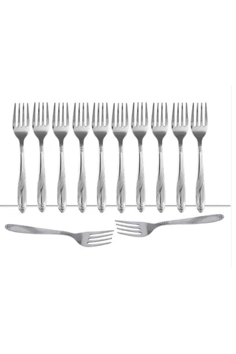 Hitech Sales Stainless Steel Set of 12,16 cm Long, 100% Food Grade NonToxic AntiRust Dishwasher Safe Designed Forks for Dessert Tea Dinner Home Kitchen Luxury Dinning Tableware Daily Use