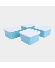 Hitech Sales 220ml Plastic Container Set of 4 – BPA-Free, Durable Food Storage Boxes with Lids – Stackable & Reusable – Light Green