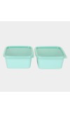 Hitech Sales 800ml Plastic Container Set of 2 – BPA-Free, Durable Food Storage Boxes with Lids – Stackable & Reusable – Green