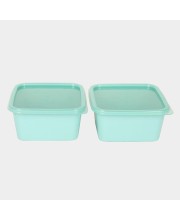 Hitech Sales 800ml Plastic Container Set of 2 – BPA-Free, Durable Food Storage Boxes with Lids – Stackable & Reusable – Green