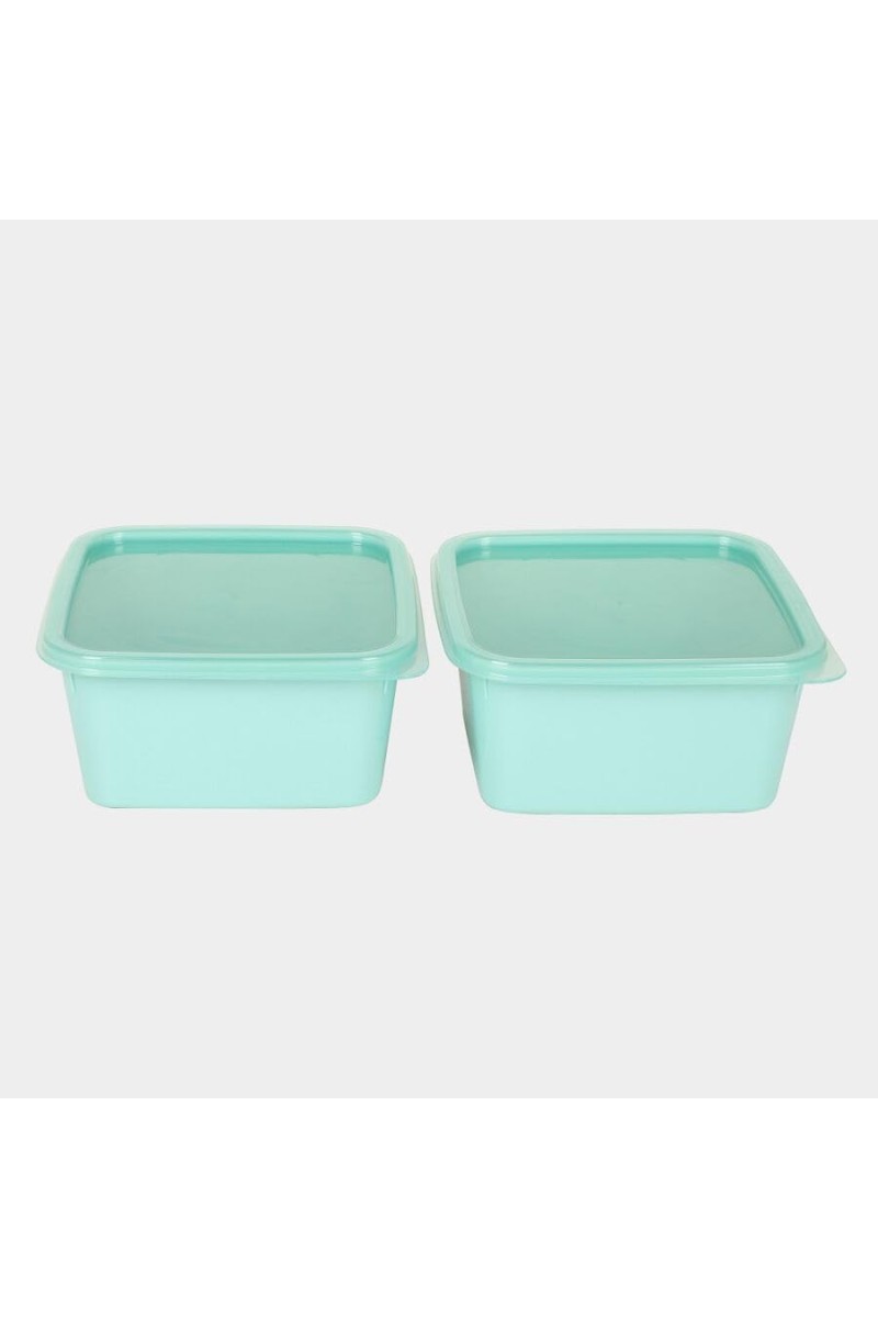 Hitech Sales 800ml Plastic Container Set of 2 – BPA-Free, Durable Food Storage Boxes with Lids – Stackable & Reusable – Green