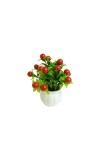 Hitech Artificial Flower Pot Red Cherry Tableware Home Decor Living Room Shop Office Bed Room Washroom & Gift Artificial Plant with Pot Pack of 1 (Red & Green)