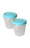 Plastic Kitchen Storage Container with Airtight Lid | Transparent Body with Blue Lid | Food-Grade Multipurpose Organizer for Home & Kitchen (2)