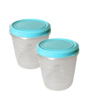 Plastic Kitchen Storage Container with Airtight Lid | Transparent Body with Blue Lid | Food-Grade Multipurpose Organizer for Home & Kitchen (2)