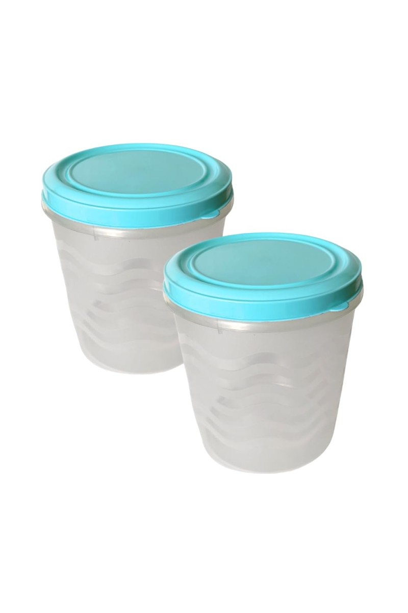 Plastic Kitchen Storage Container with Airtight Lid | Transparent Body with Blue Lid | Food-Grade Multipurpose Organizer for Home & Kitchen (2)