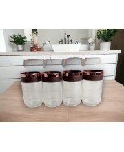 Hitech Sales Plastic air tight Container Set of 4 733 ml Each, Transparent | Air Tight | Storage Container | Kitchen Organiser | BPA Free | Stackable| Food Grade | Multipurpose Jar