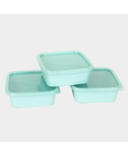 Hitech Sales 500ml Plastic Container Set – Set of 3 BPA-Free, Reusable Food Storage Boxes with Lids – Stackable & Lightweight – Green