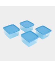 Hitech Sales 220ml Plastic Container Set of 4 – BPA-Free, Durable Food Storage Boxes with Lids – Stackable & Reusable – Blue