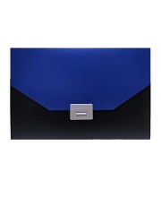Hitech Sales Expanding File Folder A4 Size 7 Pocket with Buckle Closure Blue and Black Expanding Document Organizer for documents Buckle Storage Multi-Pocket (Blue & Black)