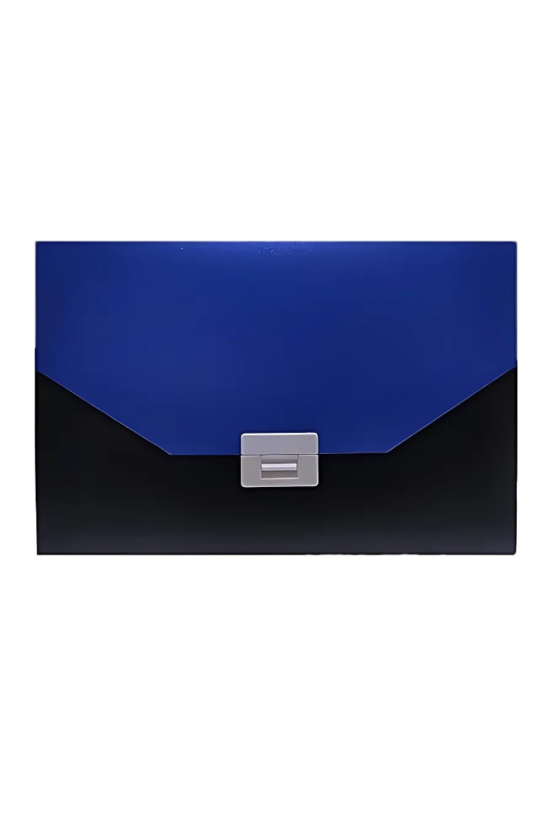 Hitech Sales Expanding File Folder A4 Size 7 Pocket with Buckle Closure Blue and Black Expanding Document Organizer for documents Buckle Storage Multi-Pocket (Blue & Black)