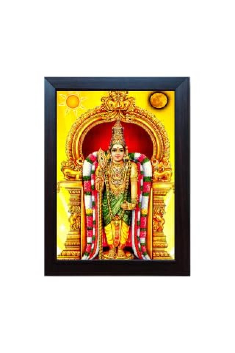 Hitech Murugan Swamy/Lord Murugan Laminated Photo Frame for Table, Study & Living Room, Gifts : Divine Blessings for Your Home (Plywood Base and Front Glass, 8 x 6 inch)