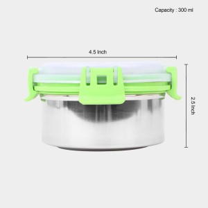 300 ml Stainless Steel Container, 4.5 X 2.5 inch (Pack of 1)