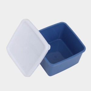 Hitech Sales 220ml Plastic Container Set of 4 – BPA-Free, Durable Food Storage Boxes with Lids – Stackable – Blue