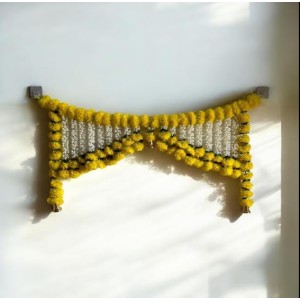Handmade Artificial Marigold Fluffy Flowers Garland Decoration for Home Wedding Festival Diwali Navratri Party Decor