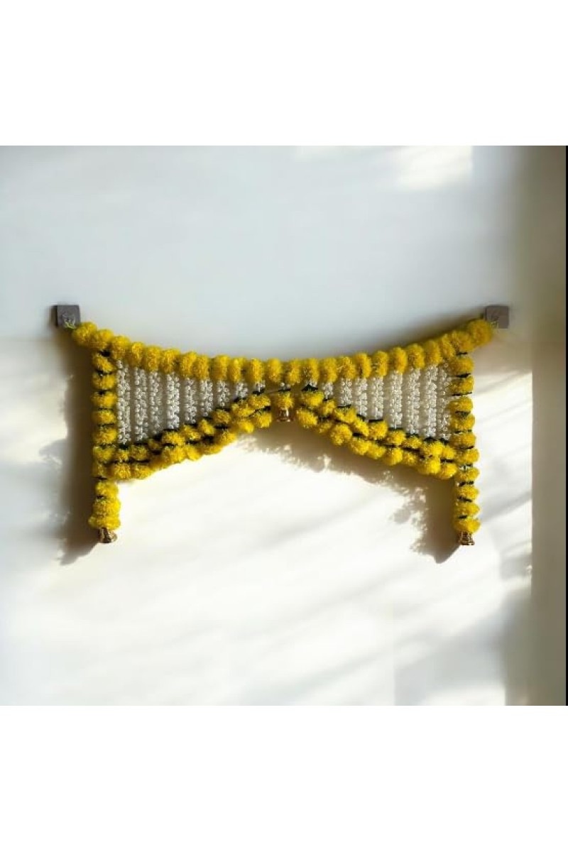 Handmade Artificial Marigold Fluffy Flowers Garland Decoration for Home Wedding Festival Diwali Navratri Party Decor