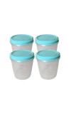 Plastic Kitchen Storage Container with Airtight Lid | Transparent Body with Blue Lid | Food-Grade Multipurpose Organizer for Home & Kitchen (4)