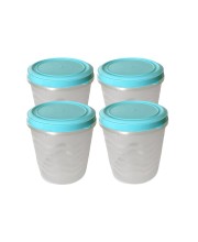 Plastic Kitchen Storage Container with Airtight Lid | Transparent Body with Blue Lid | Food-Grade Multipurpose Organizer for Home & Kitchen (4)