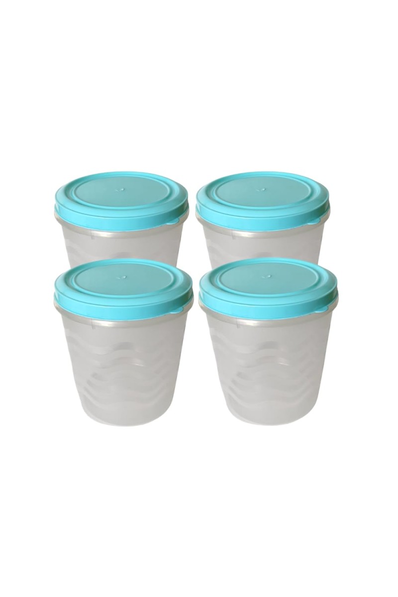 Plastic Kitchen Storage Container with Airtight Lid | Transparent Body with Blue Lid | Food-Grade Multipurpose Organizer for Home & Kitchen (4)